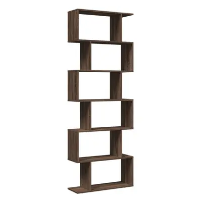 (brown oak, x x cm) vidaXL Room Divider Bookcase 6-Tier Shelf Bookshelf Engineered Wood