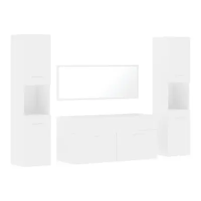 (white) vidaXL Bathroom Furniture Set Piece Cabinet Engineered Wood