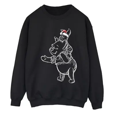 (3XL, Black) Disney Womens/Ladies Winnie The Pooh Piglet Christmas Sweatshirt