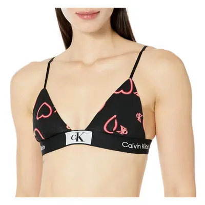 Calvin Klein Women's Cotton Unlined Triangle Bralette Neon Heart