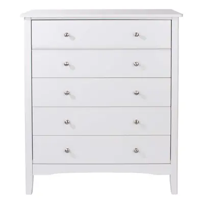 White Chest of Drawers Drawer Bedroom Storage Metal Handles Runners