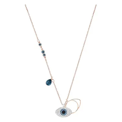 SWAROVSKI women Crystal Duo Evil Eye Rose Gold-Plated Necklace