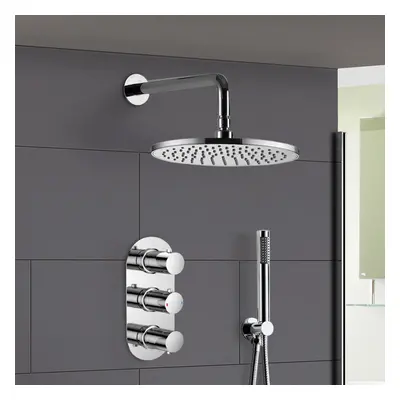 Nes Home Round Dial Way Round Concealed Thermostatic Shower Mixer Valve Tap