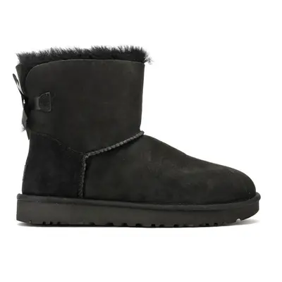 (UK 3) UGG Womens Black Mini Bailey Bow II Boots