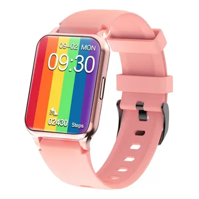 (Pink) 1.65'' Full Touch Screen 24h Heart Rate Monitor Sports Modes Weather Push Music Control B