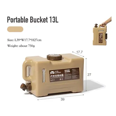 (13L) Camping Portable Water Bucket Can Canister Storage Tank Tourism Outdoor Equipment Picnic I