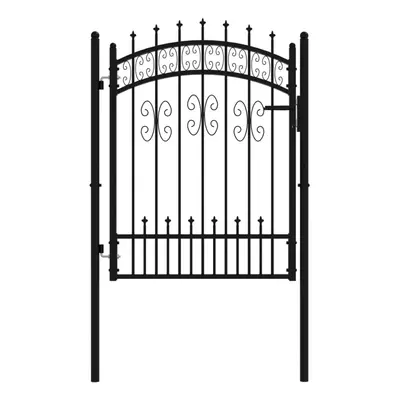 (103 x cm) vidaXL Fence Gate with Spear Top Black Powder-coated Steel Fence Multi Sizes