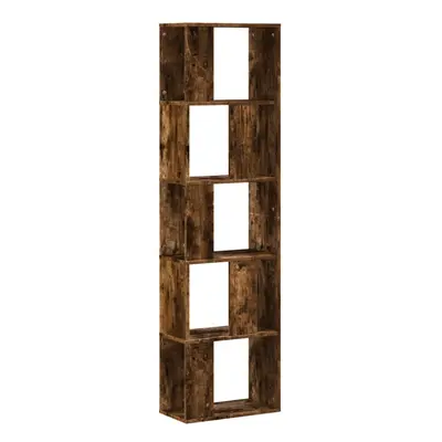 (smoked oak, x 23.5 x 162.5 cm) vidaXL Bookcase 5-Tier Bookshelf Storage Book Shelf Book Rack En