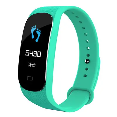 (Green) Colorful Smart Bracelet HR Blood Pressure Monitor 0.96 TFT Color Display Watch for Andro