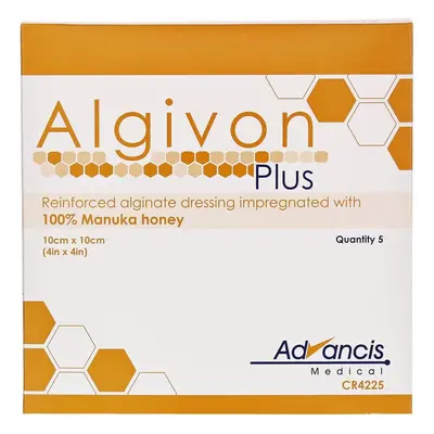 Algivon Plus Manuka Honey Wound Dressing 10cm x 10cm - Pack of