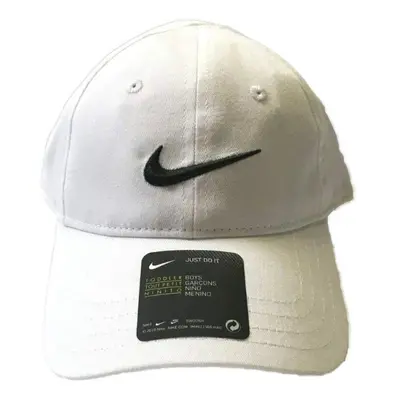 NIKE Toddler Just Do It Sports Hat Adjustable Sun Cap (White w/ Signat