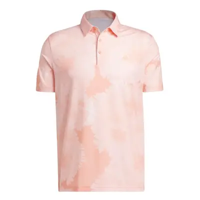 adidas Men's Flower Mesh Golf Polo Shirt Coral Fusion Medium