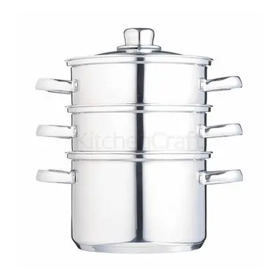 KitchenCraft Stainless Steel Three Tier 18cm Steamer