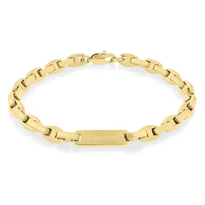 Calvin Klein Jewelry Men's Ionic Plated Thin Gold Steel Chain Bracelet