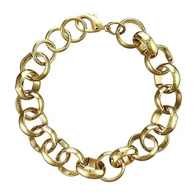 16mm Gold Belcher Bracelet, Premium and Luxury Finish 18K Real Gold Plated Jewellery, Chunky, an