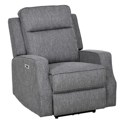 HOMCOM Electric Armchair, Fabric Recliner Chair with USB Port, Charcoal Grey