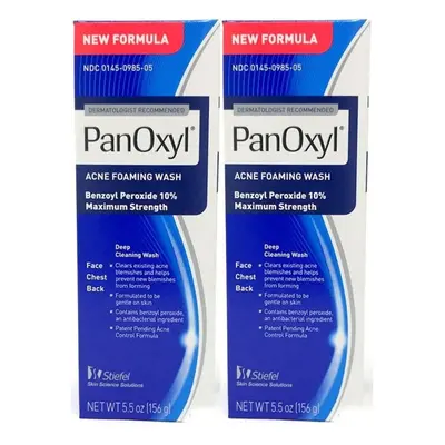 PanOxyl Acne Foaming Wash 10% Benzoyl Peroxide 5.5 oz (156 g) - Pack o