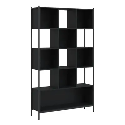 (black) vidaXL Bookcase Bookshelf Storage Cabinet Shelving Brown Oak Engineered Wood