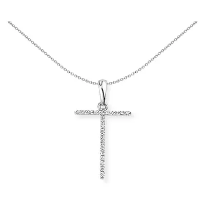 Jewelco London 18ct White Gold Pave Diamond Initial Charm Pendant Letter T 12mm x 20mm - INNR027