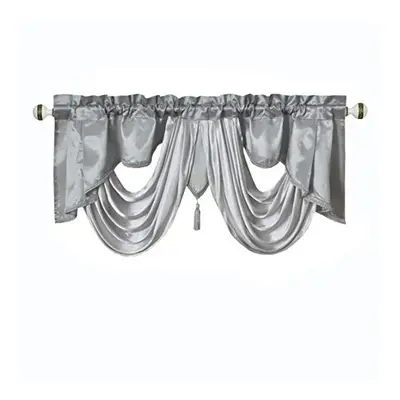 GOHD Valarie Fancy Window Valance. x 18. Taffeta Fabric with Soft Satin Swag. Add Some Royal lux