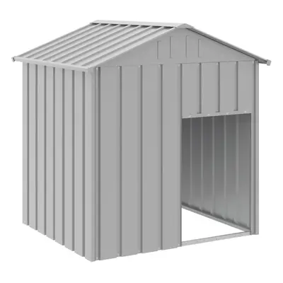 (light grey) vidaXL Dog House with Roof Dog Cage Pet House Dog Kennel Galvanised Steel