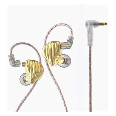 (Gold, Without Mic) Dynamic In-Ear Earphones Monitor Metal Wired Earphone ENC Noise Cancelling S