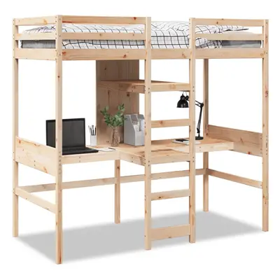 (natural, x 190cm cm) vidaXL Loft Bed Frame without Mattress Children's Bunk Bed Solid Wood Pine