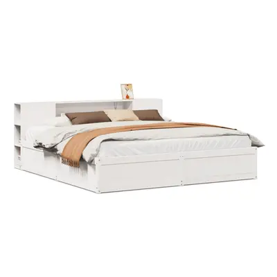 (white, x cm) vidaXL Bed Frame without Mattress Bed Base Bedstead Solid Wood Pine