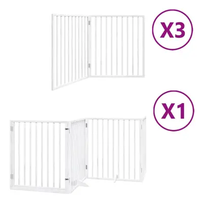 (white, x x cm/ pcs) vidaXL Dog Gate with Door Foldable Dog Fence Dog Door Pet Gate Poplar Wood