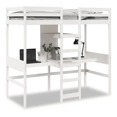 (white, x 190cm cm) vidaXL Loft Bed Frame without Mattress Children's Bunk Bed Solid Wood Pine