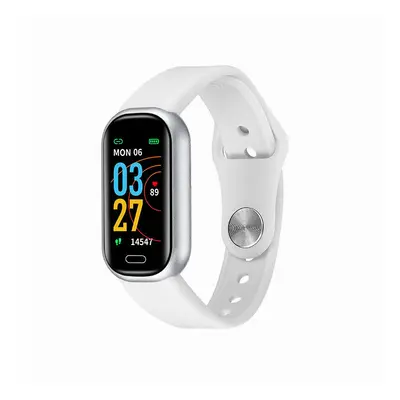 (White) 0.96 inch Touch Screen Bluetooth Call Heart Rate Blood Pressure Blood Oxygen Monitor Cus