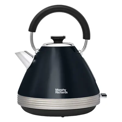 Morphy Richards Venture Retro Pyramid Kettle 1.5L, Rapid Boil, Onyx with Removable Limescale Fil