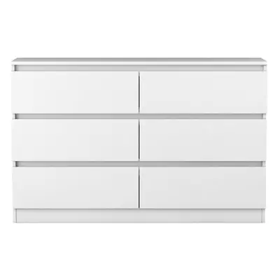 (6 Drawer - Chest Of Drawers, White) NRG Chest of Drawers Bedside Table Storage Drawer Unit Bedr