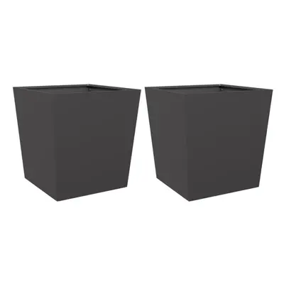 (black, x x cm/ pcs) vidaXL Garden Planters Outdoor Flower Pot Patio Raised Bed Planter Box Stee