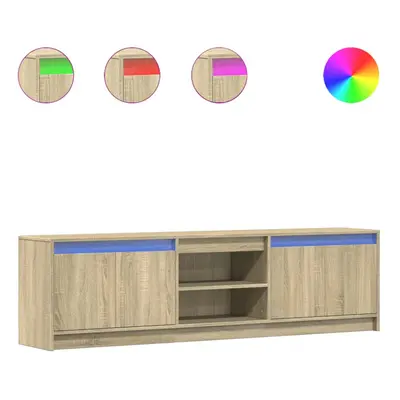 (sonoma oak, x x cm) vidaXL TV Cabinet with LED TV Stand TV Unit Media Cabinet Engineered Wood