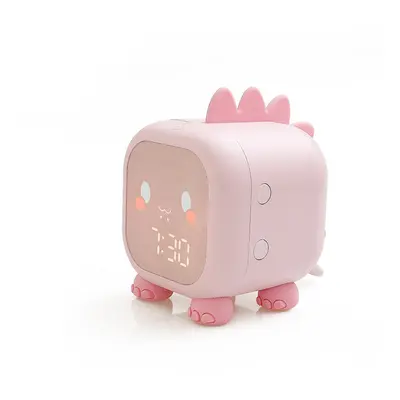 (Pink) Funny Dinosaur Alarm Clocks Wake-up Light Sound Control Alarm Clock