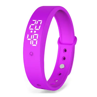 (Purple) Temperature Monitor Colors Abnormal Body Temperature Reminder Colorful Smart Watch