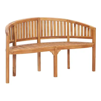 vidaXL Solid Teak Wood Banana Bench 151cm Patio Bench Outdoor Seating Garden