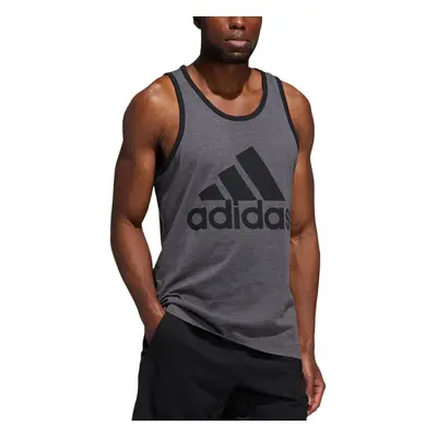 adidas Men's Badge of Sport Classic Tank Dark Grey Heather/Black Sma