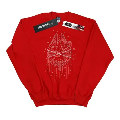 (4XL, Red) Star Wars Mens Millennium Falcon Christmas Tree Delivery Sweatshirt