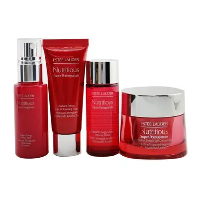 Estee Lauder Nutritious Super-Pomegranate Nourish All Night Set: Night Creme+ Milky Lotion+ Loti