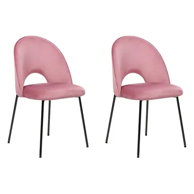 Set of Dining Chairs COVELO Velvet Pink