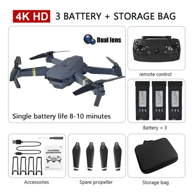 (Dual Camera Battery) New E58 Pro Wide-angle 4K HD Camera Drone Real-time Transmission Photograp