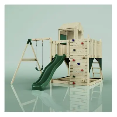 (Swing Bjorn Green) Rebo PolarPlay Kids Climbing Tower & Playhouse