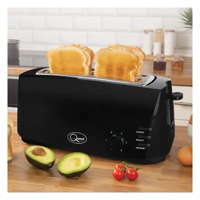 Quest 4-Slice Toaster with Extra Wide Slots / 1400W, Black