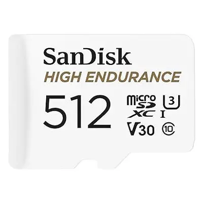 High Endurance video monitoring 512GB microSDXC card + SD Adapter, up to 100MB/s, Class 10, U3, 