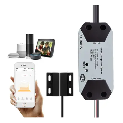 (UK Plug) WIFI Garage Door Controller Voice Remote Control Smart Garage Controller Compatible wi