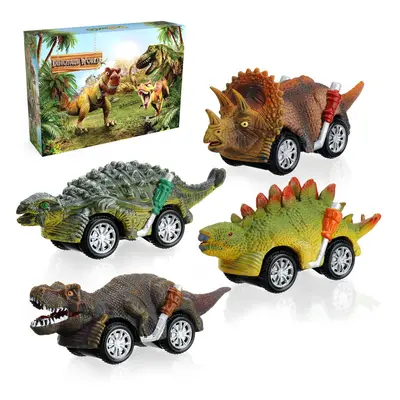 Dinosaur Toys Cars Inertia Vehicles Toddlers Kids Dinosaur Party Games with T-Rex Dino Toys Play