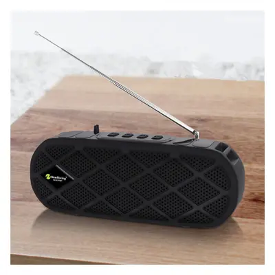 (Black) Solar Bluetooth 5.0 Subwoofer Outdoor Support TWS FM Radio TF Card HD Bass Stereo Portab