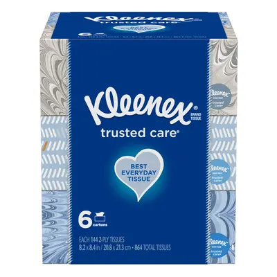 Kleenex Trusted Care Everyday Facial Tissues Rectangular Boxes